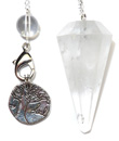 Quartz Pendulum with Healing Tree of Life Charm