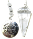Clear Quartz Pendulum & Dandelion Puff Charm