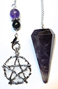 Amethyst Pendulum With Pentacle Pendant