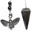 Hematite Pendulum with Death Moth Pendant